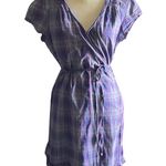 Converse Adorable purple plaid wrap dress, short sleeves Photo 0