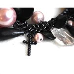 Source Unknown New Wave Baubles/Beads/Charms Black Metal 5 Inch Stretch Gothic Punk Bracelet Photo 1