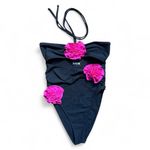 SAME Rose Cut Out One Piece Size Small Black Photo 3