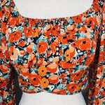 SheIn  Frenchy Allover Floral Print Off Shoulder Crop Blouse Long-Sleeve Sz M Photo 1