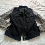 Ella Moss black white ikat tribal sleeve button down jacket XS Photo 12