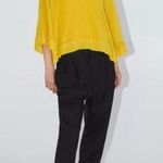 ZARA  3/4 Sleeve V-Neck Batwing Blouse Loose Fit Yellow Women's Size Medium Photo 0