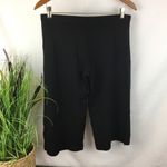 Black High Waist Flair Wide Leg Capri Pants By Equestrian M Medium Photo 2