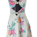 GB Style GB7184PRE Floral Smocked Cutout‎ Dress White Pink Orange Blue Size S Photo 0