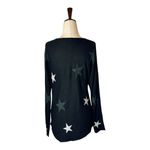 Rachel Zoe  Sweater Women Small Black Rayon Cashmere Blend Start‎ Print Pullover Photo 2