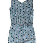 Banana Republic drape neck blue and white chain dress womens medium Photo 2