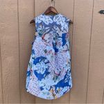 LOGO By Lori Goldstein LOGO Lori Goldstein Womens Vest Blue Floral Mixed Media Flowy Spring Size Large Photo 2