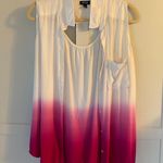 a.n.a  White and Pink Sleeveless Button Up Shirt Photo 0