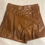 DO+BE Brown Leather Shorts Photo 0