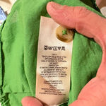 Anthropologie  Pilcro Green Sleeveless Ruffle Hem Linen Mini Dress Photo 8