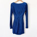 Meshki Blue Glitter Long Sleeve Cut Out Bodycon Mini Dress Photo 7