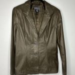 Harold's Leather Blazer Women's Size 8 Chocolate Brown Soft Jacket Photo 1