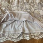 easel  Dress Small Beige Lace Overlay Boho Croquette girl Lined Embroidered Photo 4