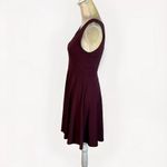 Altar'd State maroon Mini Skater Sleeveless Dress with Scallop V-Neck S Photo 3