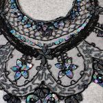Vintage Black Beaded Sequin Collar Necklace Shawl Elegant Draping Photo 4