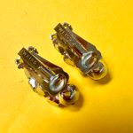 Weiss Vintage Signed  Silver & Gold Two Tone Rhinestone Clip On Earrings Photo 2