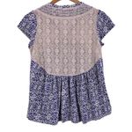 Anthropologie Akemi + Kin Blue and White Lacekeep Ikat Blouse Size Small Top Photo 6