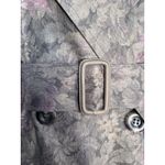 London Fog Vintage 70s Floral Jacquard Trench Coat Gray Purple Belted 10 Petite Photo 13