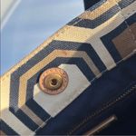 Tory Burch Geometric Block Print Canvas w/ logo charm tote bag Photo 15