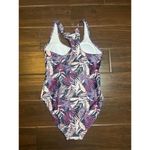 Nicole Miller  swim suit purple tropical‎ cruise medium Photo 1