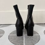 A New Day  Black Leather Stretch Block Heel Boots Size 8.5 Photo 2