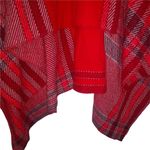Vince Camuto XL Red Gray Plaid Shawl Poncho Top Photo 1