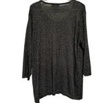 Cathy Daniels  Women's Gray Gold Sparkles Sequin Beads Long Sleeve Blouse Size 2X Photo 1