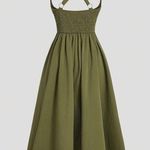 Elegant Olive Green Halter Dress New Size M Photo 1