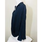 BDG  Medium Shirt Navy Blue Micro Stripe Blouse Hem Photo 1