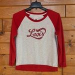Levi's Red and White Raglan Sweatshirt XL Photo 0