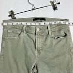 J Brand Selena Crop Jeans | Size 28 | Faded Gibson Green Embroidered Lace Hem Photo 8