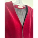 Jones New York Vintage  Burgundy Velvet crop open front Blazer Jeweled Button Med Photo 7
