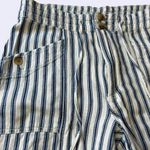 American Eagle  Hi-Rise Taper Pants, Pinstripe, Blue & White, Size 6, 100% Cotton Photo 3