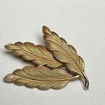 Leaf Branch INC 1/20 12K GF Brooch Pin Gold Tone Leaves Vintage Signed Gold Fill Photo 0