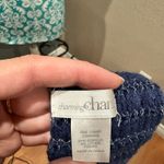 Charming Charlie Western infinity navy blue tassel scarf with silver accent  Photo 3