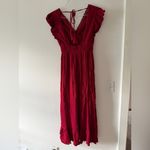 Altar'd State NWT Altar’d State Midi Ruffle Dress in Burgundy Red Size XS Holiday Party Guest Photo 6