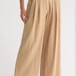 19 Cooper  NWT Pinstripe Wide Leg Pants In Khaki Stripes Photo 0
