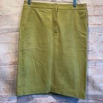  lime green leather pencil skirt 4 silk lining Max Mara pockets straight Photo 0