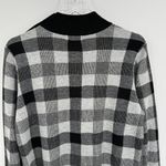 Calvin Klein  sweater women's large pullover mock neck check button black white Photo 4