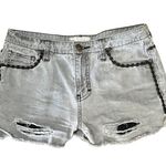 Free People Distressed Lace Trimmed Jean Grey Shorts size 27 Photo 2