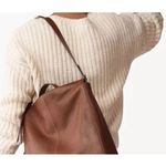 Fossil  $250 Elina Convertible Backpack Leather Small Brown Satchel Minimalist Photo 2