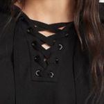 Victoria's Secret  Black Lace-Up cropped hoodie size medium Photo 1