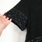 Vtg Black Silk Beaded Evening Dress Art Deco Formal Event‎ Holiday Plus Size 2X Photo 9