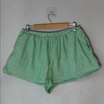 Lisa Says Gah  XL Green Striped Shorts Photo 1