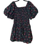 English Factory Black Cherry Print Smocked Mini Dress Medium NWT Photo 5