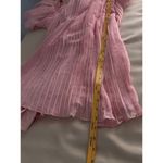 Boohoo  Occasion Maxi Dress Womens 12 Pink Chiffon Puff Sleeve Pleated Back Zip Photo 8