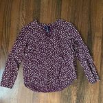 Gap  purple blouse with gray hearts Photo 0