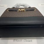 Michael Kors reed satchel small belted purse handbag Brown/Black Photo 3