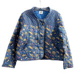 Anthropologie DRA Los Angeles Floral Blue Lightweight Quilted Floral Jacket M Size M Photo 0