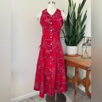 Vintage Red‎ Bandana Print Halter Maxi Dress M – Western Boho Y2K Red Size M Photo 7
